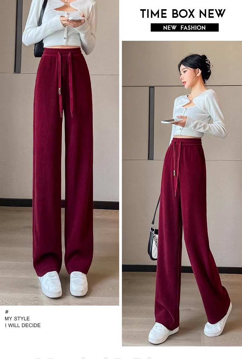 窄版阔腿裤子女2024春季新款高腰显瘦直筒裤休闲拖地长裤通勤风详情15