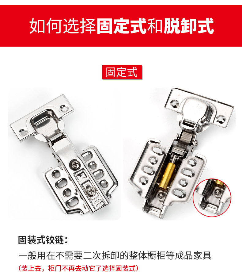 加厚不锈钢铰链静音缓冲橱柜衣柜柜门飞机合页液压弹簧折页批发详情13