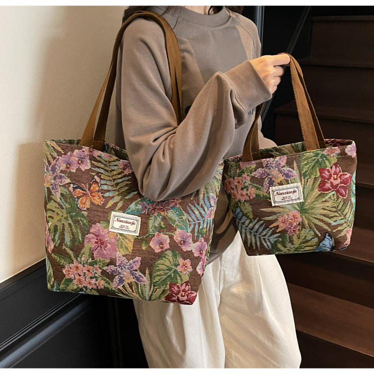 大容量国潮风帆布包包女2025新款通勤托特包女ins大学生上课单肩包详情16