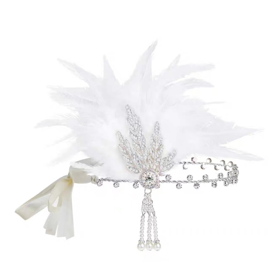 The black feather headband for the female Halloween party at the 1920s Masquerade is now in hot stock on Amazon pic 1