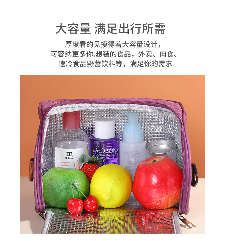 Wholesale thickened round lunch bags, insulated student hand-held bento bags, outdoor large-capacity insulated bags pic 23