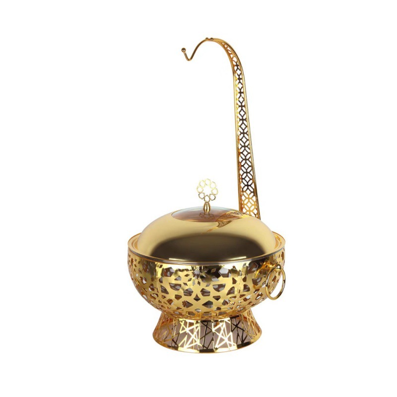 南美酒店自助餐炉黑金可视吊炉Black Heating Round Chafing Dish详情3