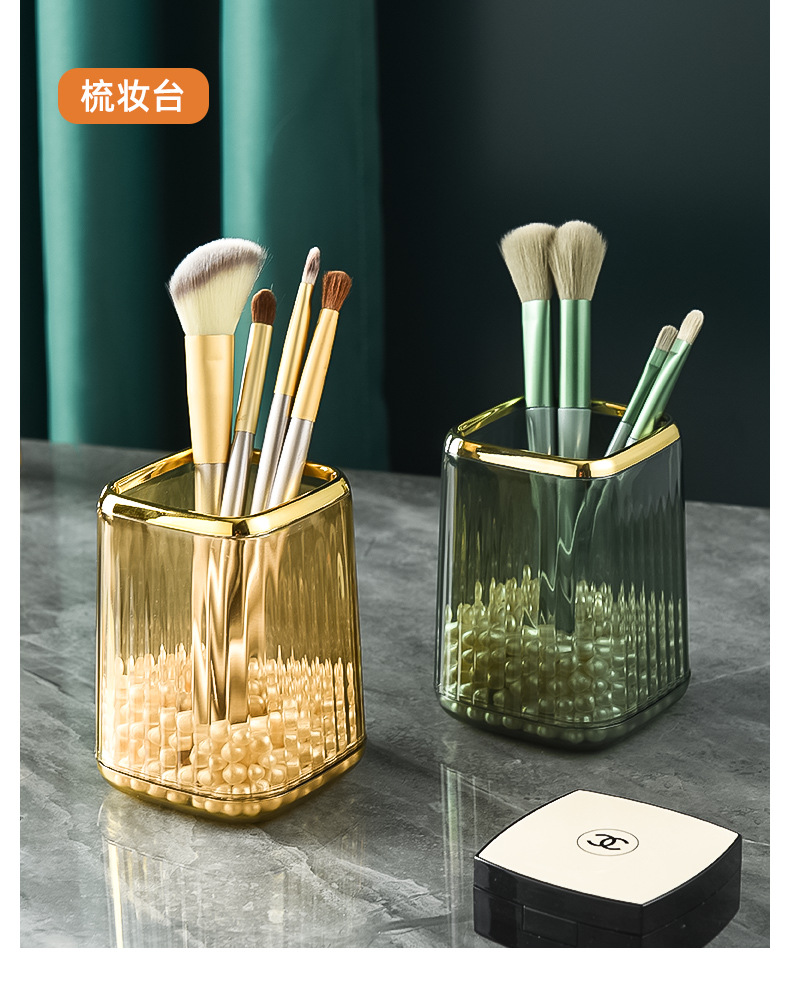 轻奢笔筒办公室桌面收纳盒高级感男孩儿童书房梳子化妆刷桶中国风详情11