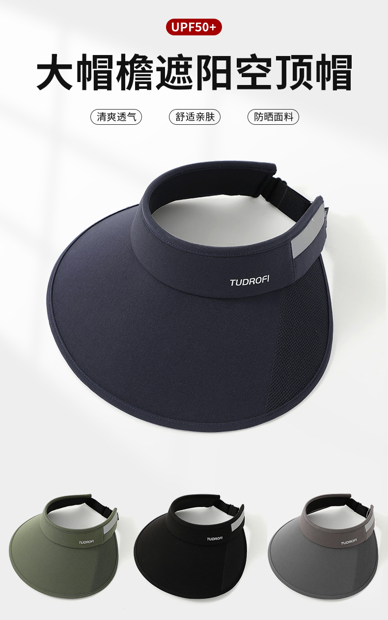 空顶帽子男女款夏季防紫外线户外出游遮阳防晒帽显脸小百搭大檐帽详情1