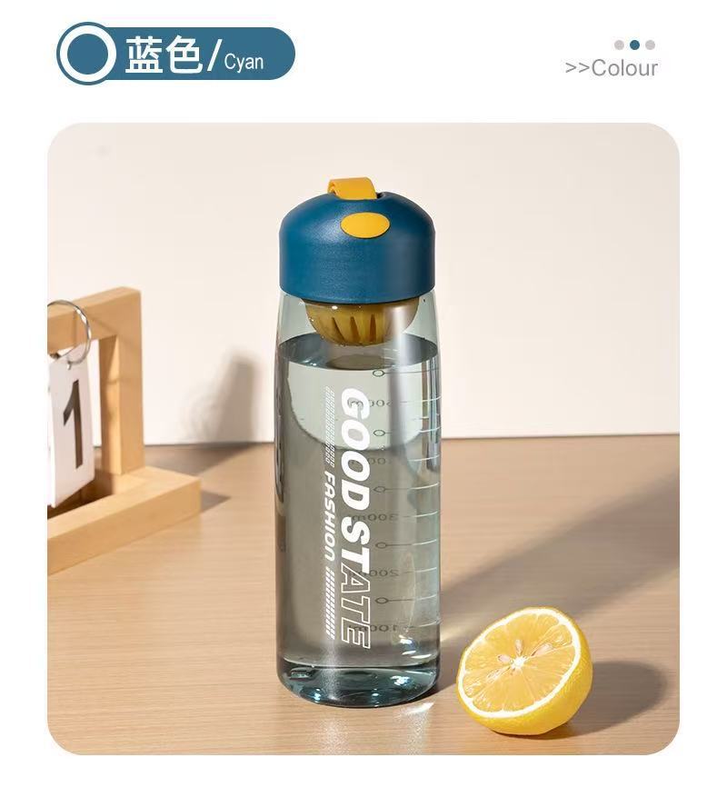 高颜值塑料太空杯男女学生外出便携带刻度简约创意杯防摔随手杯详情11