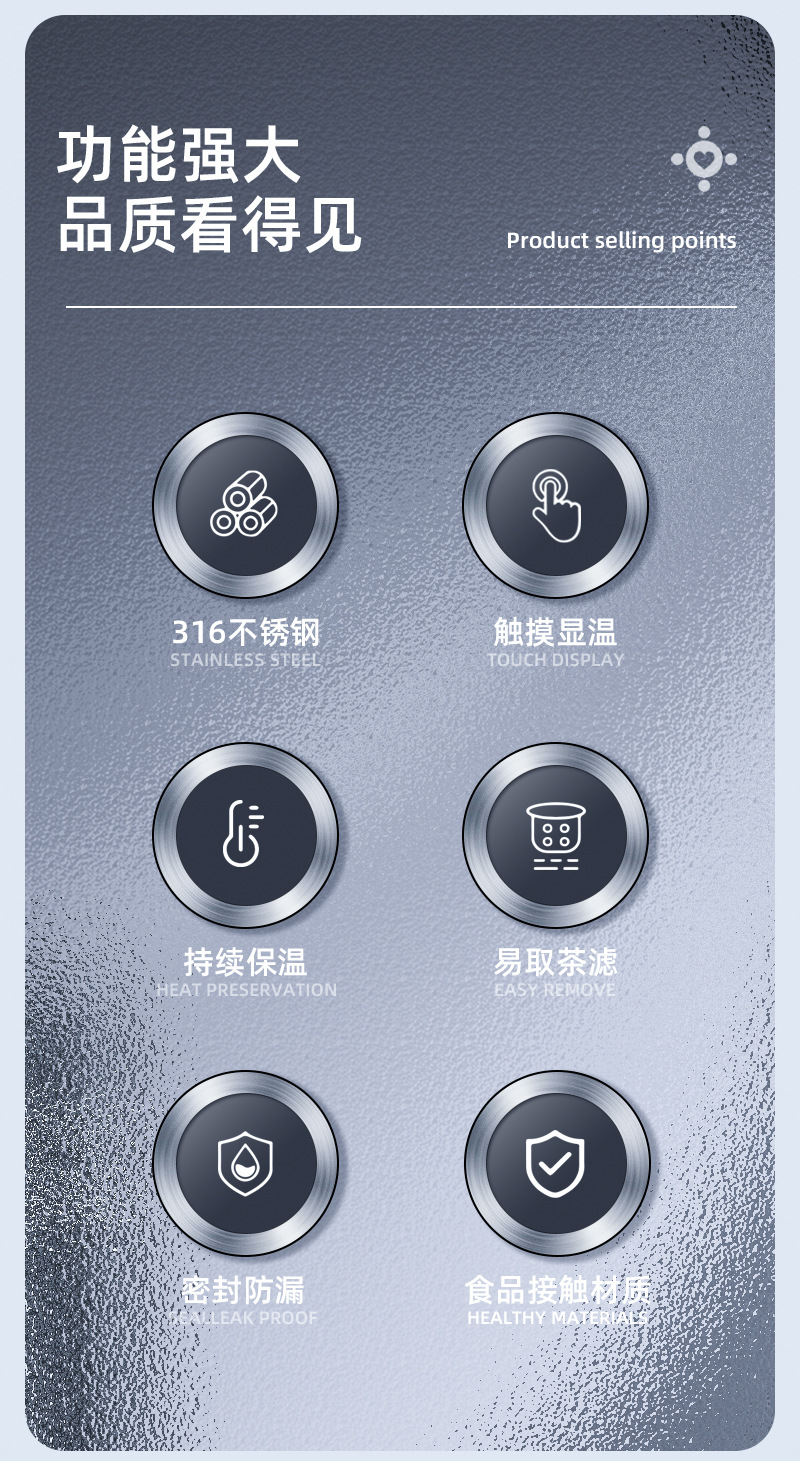 316不锈钢商务户外带显温智能保温杯测温直身杯子便捷车载随行杯详情2
