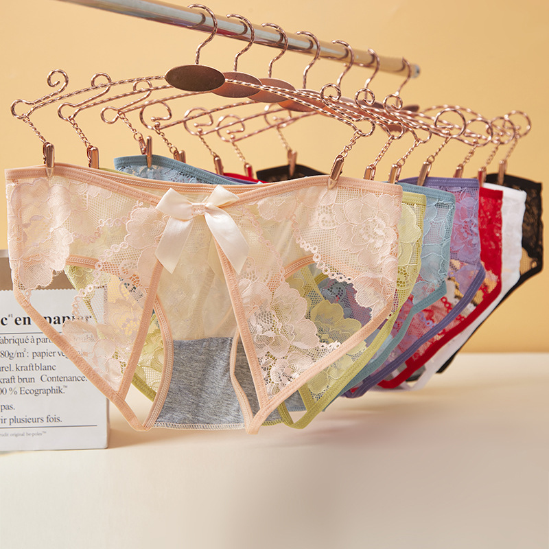 时尚爆款女士镂空蕾丝内裤性感情趣诱惑法式无痕丁字内裤女详情2