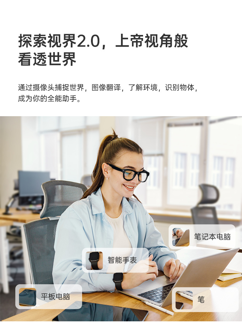 M01 Black Technology 5-megapixel high-definition camera, image recognition, AI translation, smart video glasses source factory pic 10