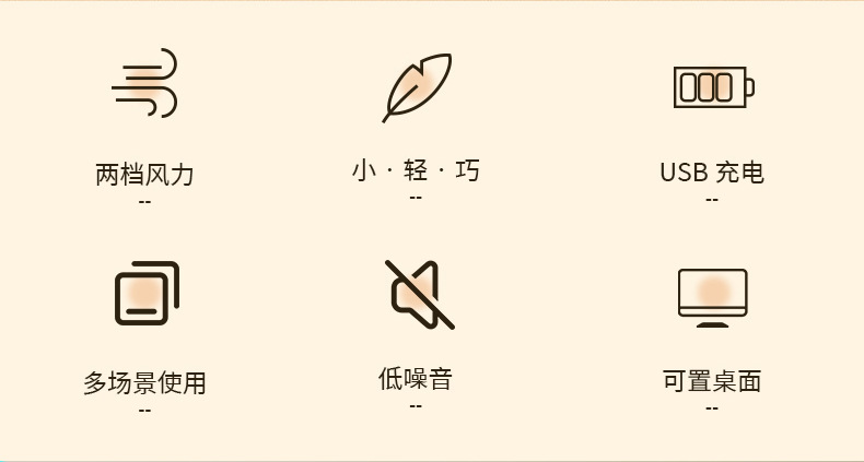 风扇挂学生电风扇卡通USB萌充电宠便携风扇迷你礼品随身详情2