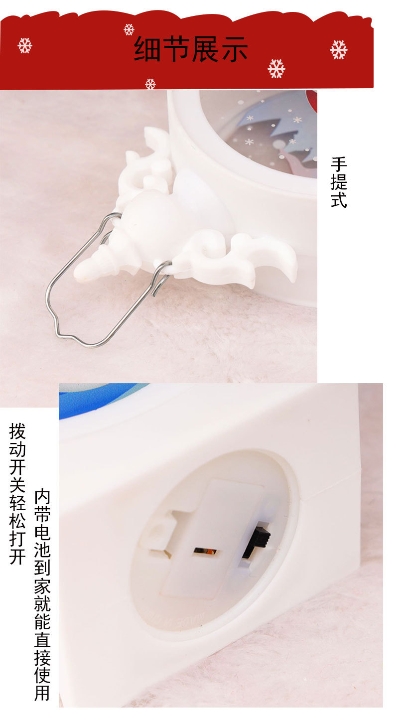 跨境圣诞节LED复古手提小夜灯 幼儿园儿童圣诞礼物老人雪人小夜灯详情2