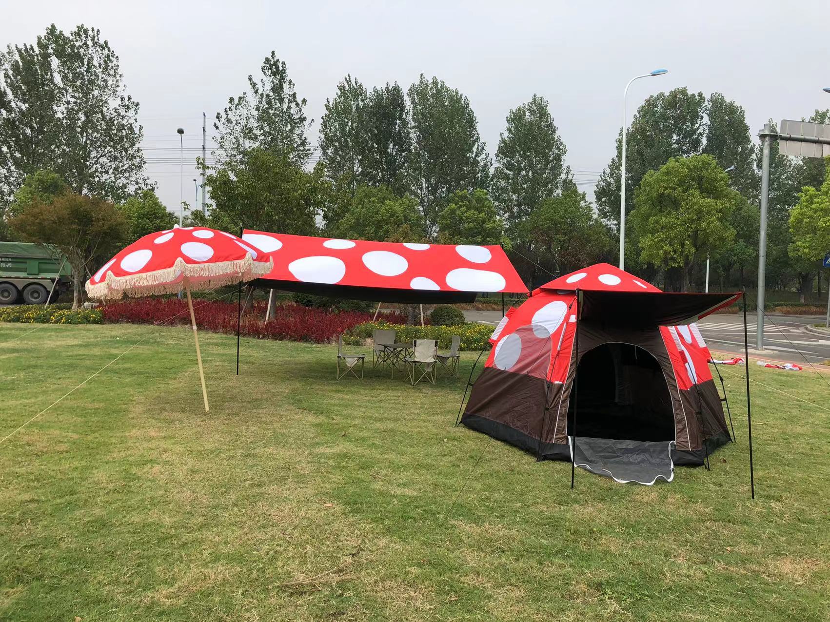 Outdoor mushroom house, hexagonal tent, canopy, sun umbrella, camping, portable folding quick-opening rainproof automatic tent pic 12