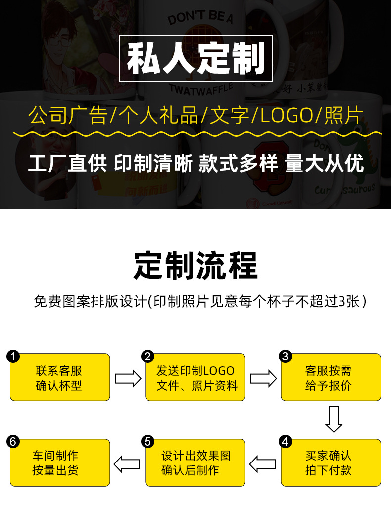 色釉马克杯定制陶瓷杯子水杯刻字插勺杯空白可印照片中国风茶杯详情1