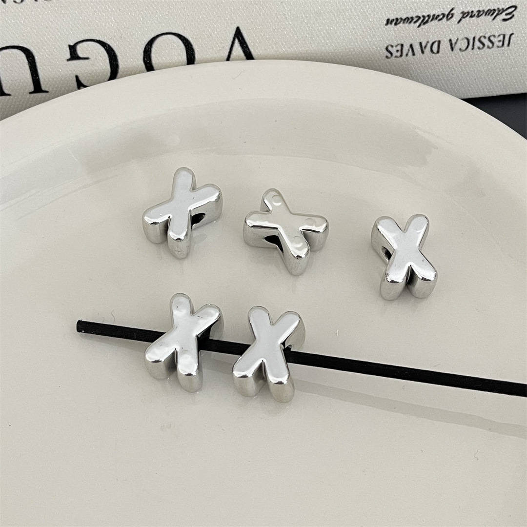 diy acrylic silver large-hole letter beads jewelry accessory package, hanging mobile phone chain accessory, stringing beads, scattering beads pic 29