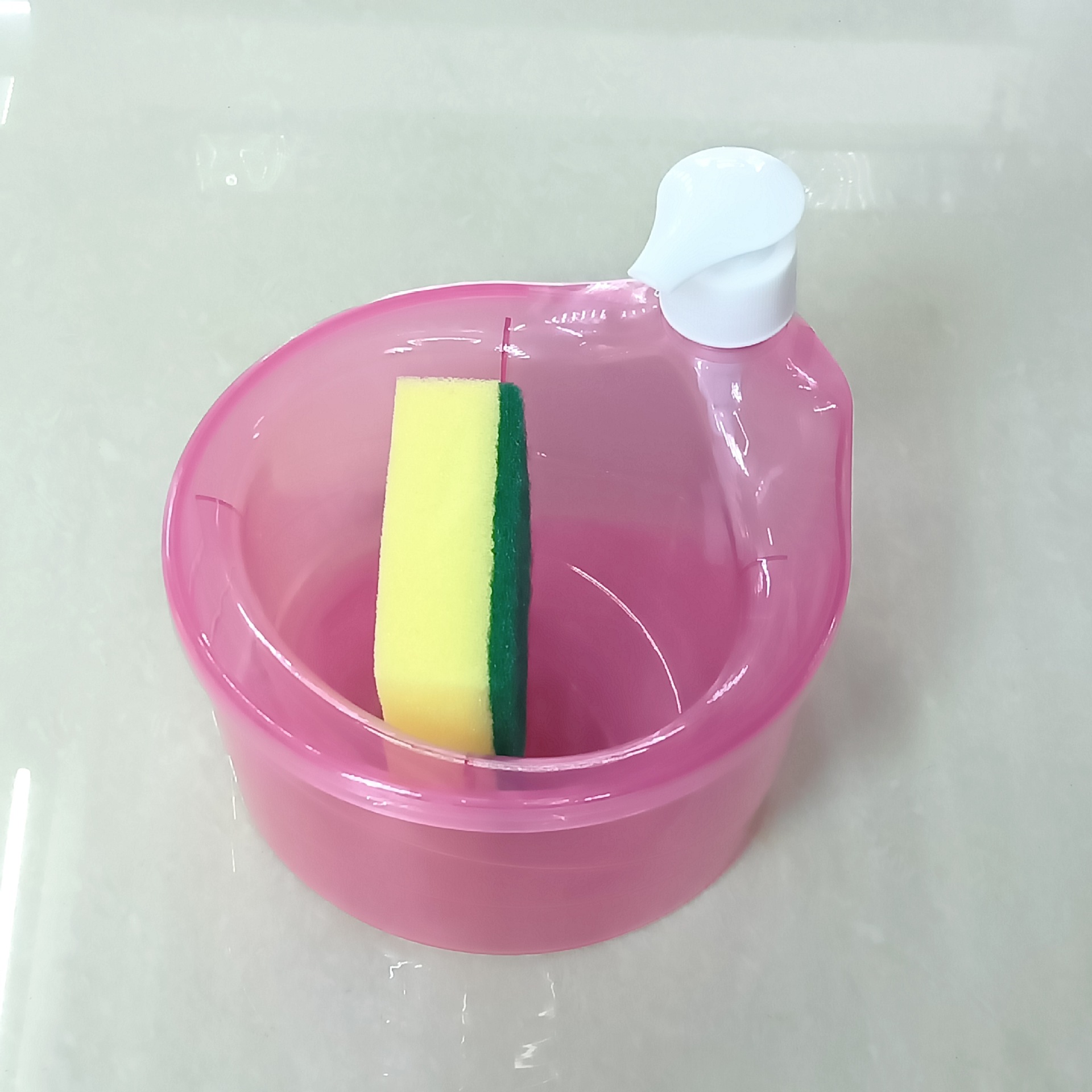 跨境厨房清洁洗洁精加液器按压自动皂液器出液盒洗碗刷组合给皂器详情12