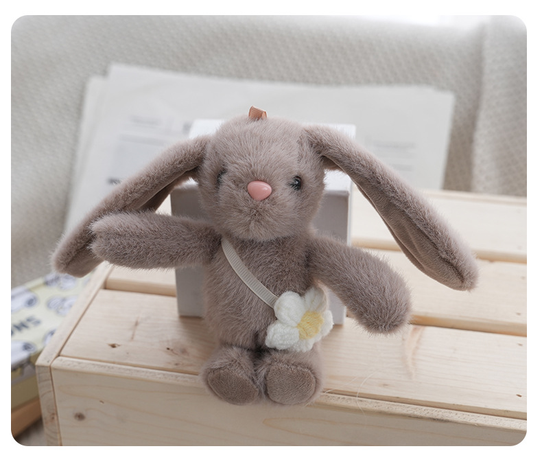 Cute little rabbit pendants, cute bags, plush decorations, toy dolls, keychains, trendy schoolbags, dolls, figurines, wholesale pic 12