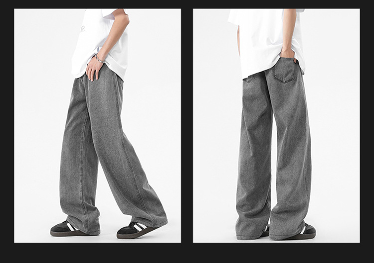 美式复古牛仔裤2025年春季新款男士宽松直筒阔腿裤时尚百搭休闲裤详情10