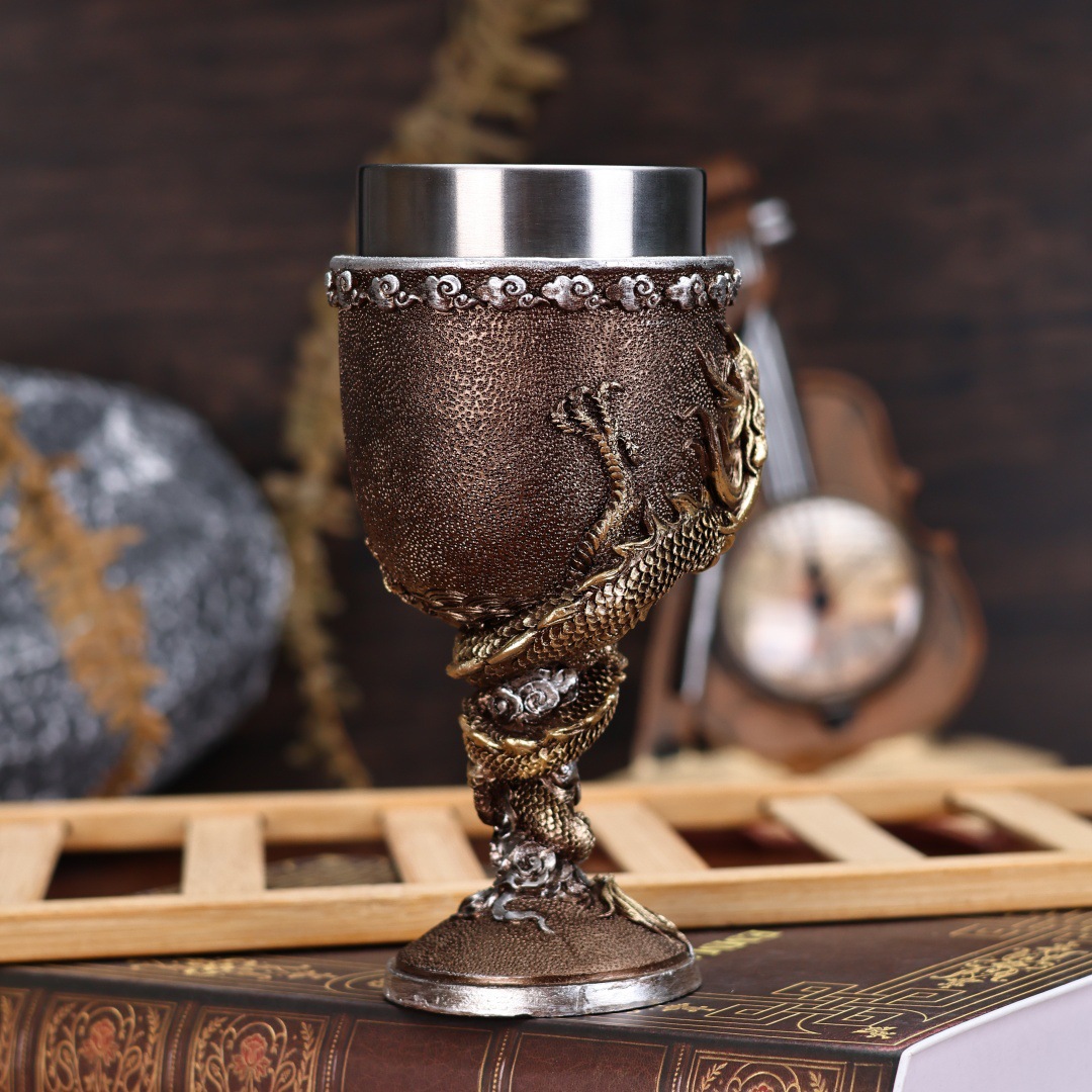 European and American foreign trade inventory, Chinese dragon red wine glasses, personalized cocktail glasses, stainless steel water cups, high appearance level pic 9