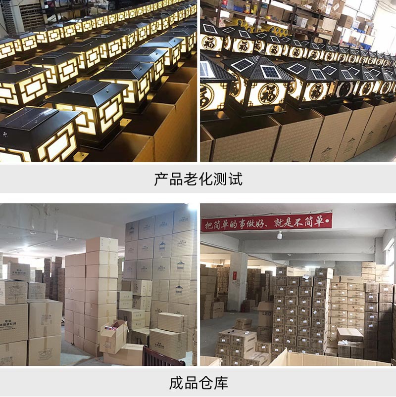 Solar outdoor garden lights, new cross-border export style, villa storefront, fence, fence, lawn, column head lights pic 7