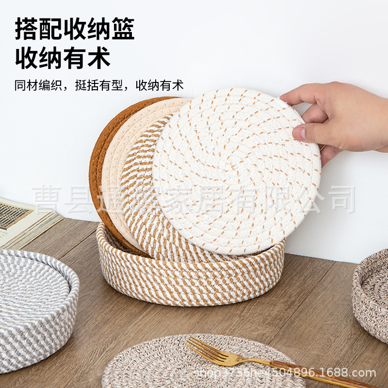 碗垫隔热餐垫圆形麻编织杯垫隔热盘垫装饰道具垫子家用防烫锅垫详情48
