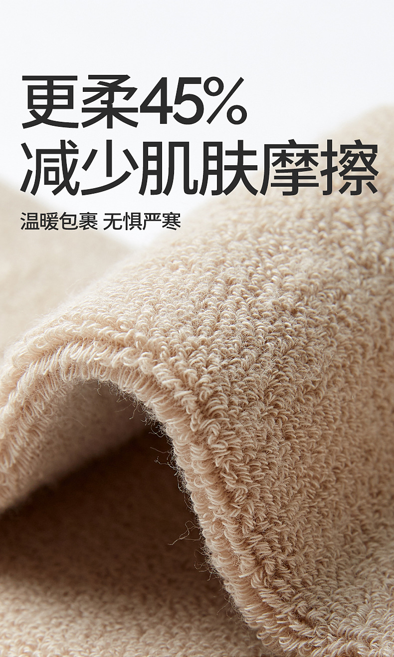 贝比宝宝毛圈袜冬季加厚儿童长筒袜纯色宝宝地板袜婴儿保暖厚袜子详情3