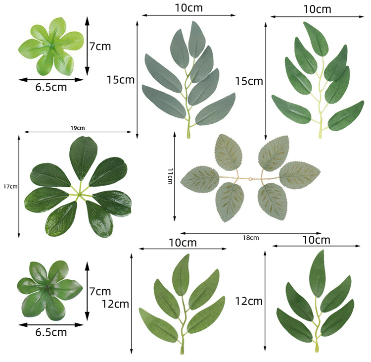 仿真榕树叶绿化工程DIY人造假树叶手工花玫瑰叶玉兰树叶配件批发办公园艺仿真枝叶详情4