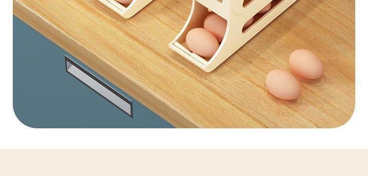 Slide rolling egg storage box, storage for the side door of household refrigerator, kitchen egg retrieval wonder, new automatic rolling egg rack pic 3