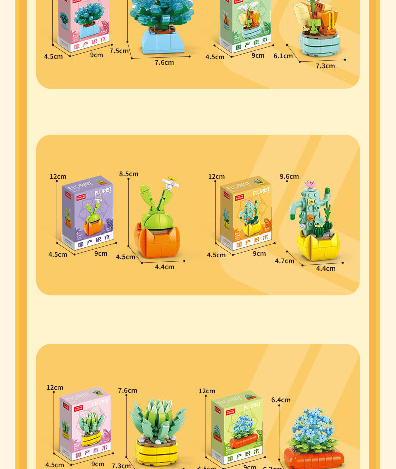 Succulent small particle building blocks compatible with Lego assembly building blocks, flower plant potted plant ornaments, gift for girls pic 26