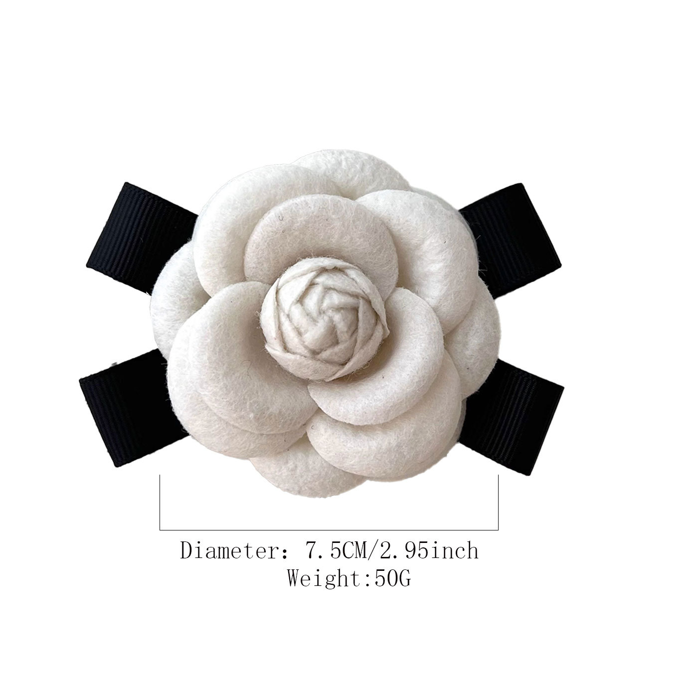 Little fragrant camellia bow brooch, colorful three-dimensional flower pin, woolen coat accessory, bow tie grey pic 4