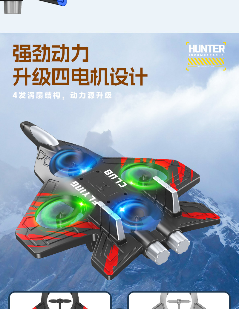 New cross-border remote-controlled aircraft, gravity sensing stunt foam aircraft, colorful lights, rechargeable and durable drone pic 3