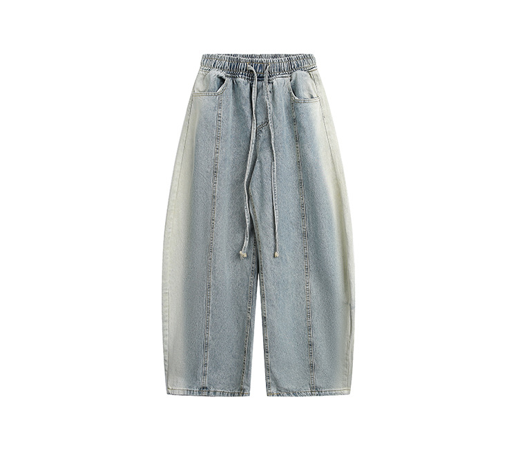 Retro washed curved-cut jeans for men, Spring/Autumn 2026 couple style straight-leg casual long pants pic 11