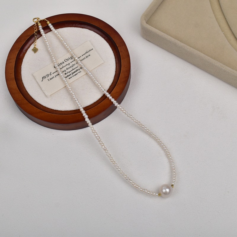 气质简约百搭天然单颗巴洛克珍珠项链路路通法式复古锁骨链choker详情10
