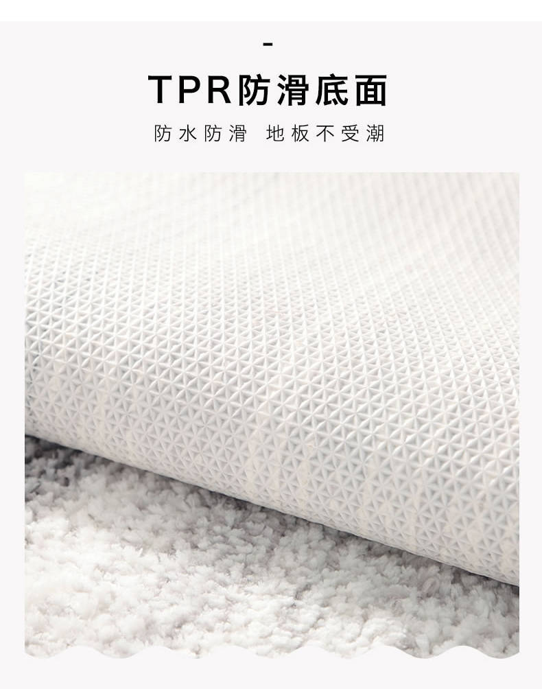 跨境新款简约北欧家居植绒地毯地垫进门卧室浴室吸水防滑脚垫代发详情11