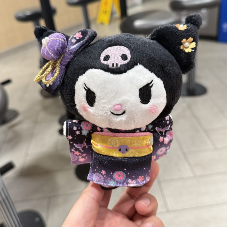 库洛米卡通蝴蝶结猫咪美乐小白狗振袖和服毛绒公仔书包挂件详情7