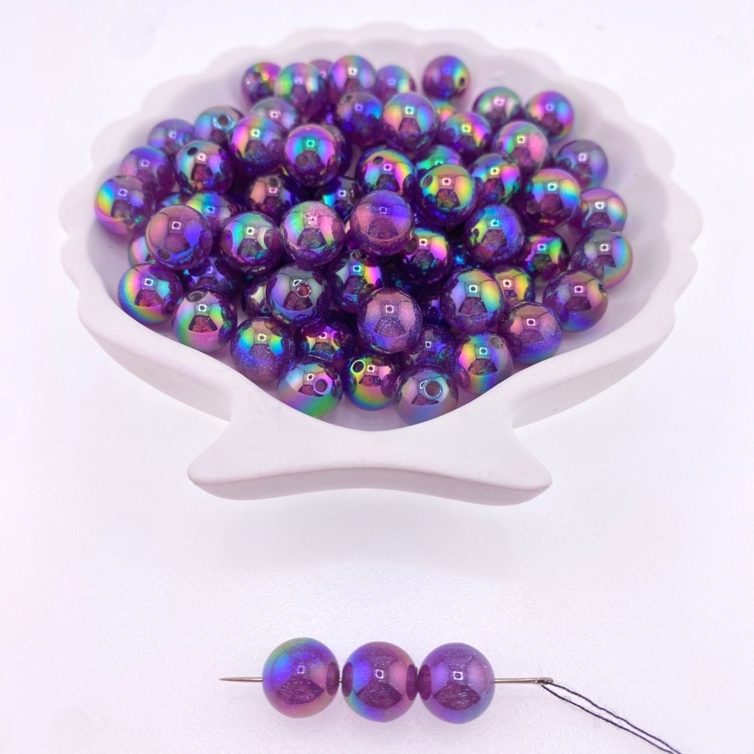 Full sky Star UV electroplated resin round beads, loose beads, DIY jewelry, bracelet, mobile phone chain, keychain accessory beads pic 10