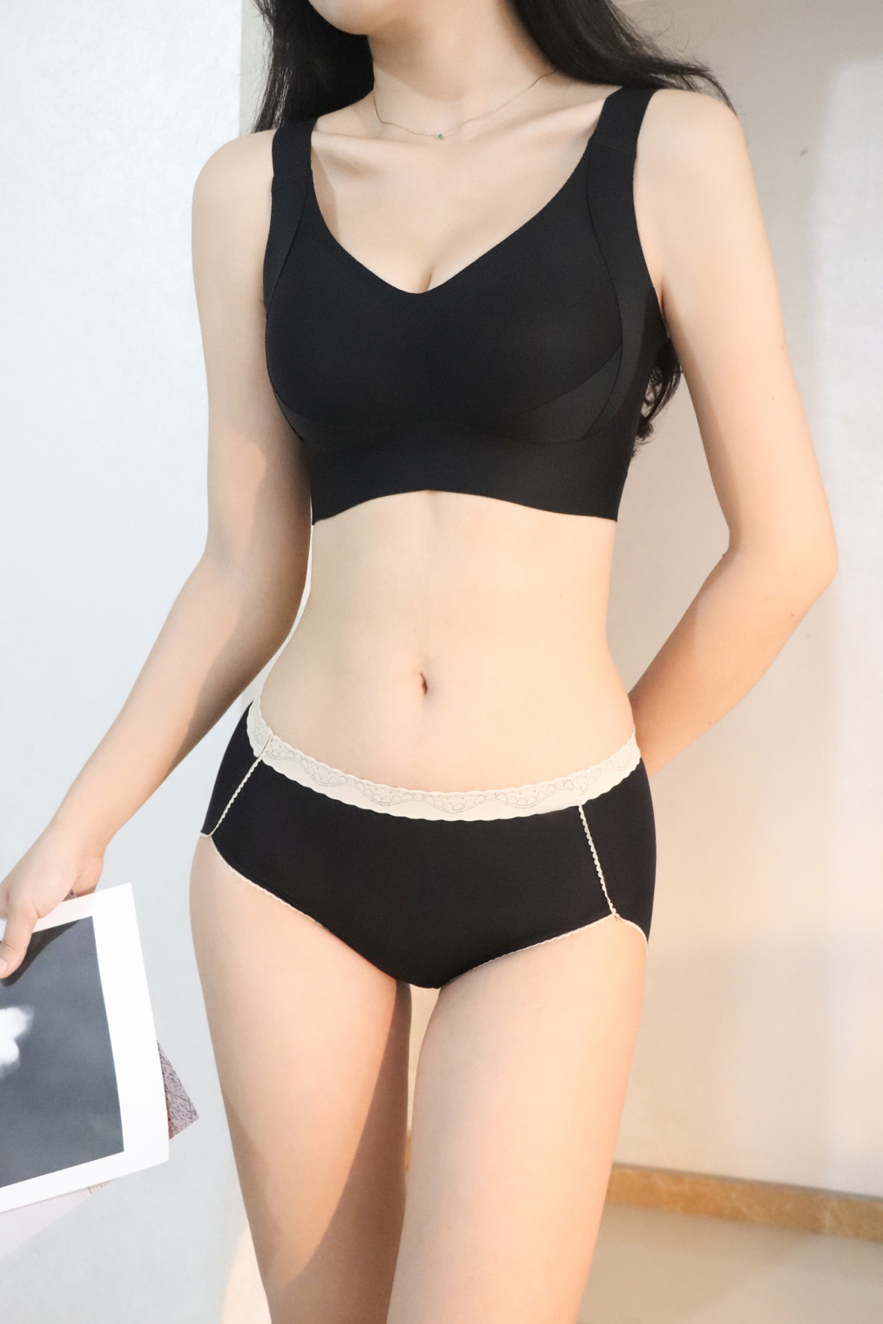 Full-cup latex bra for women, thin cup side-folding and adjustable bra, with a large bust that looks smaller, lifting and anti-sagging pic 87