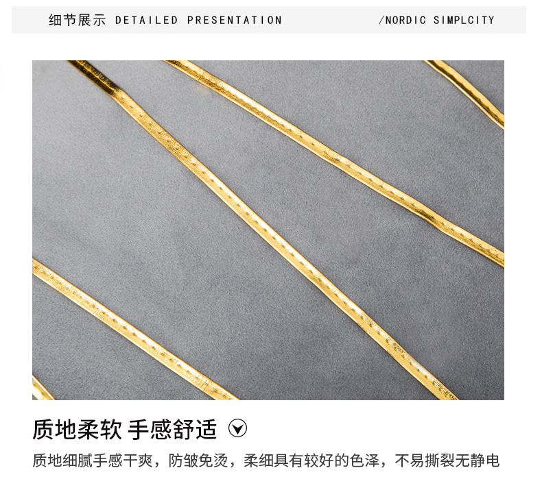 天鹅绒烫金抱枕套欧式古典沙发靠枕简约轻奢条纹图案靠垫办公腰枕详情11