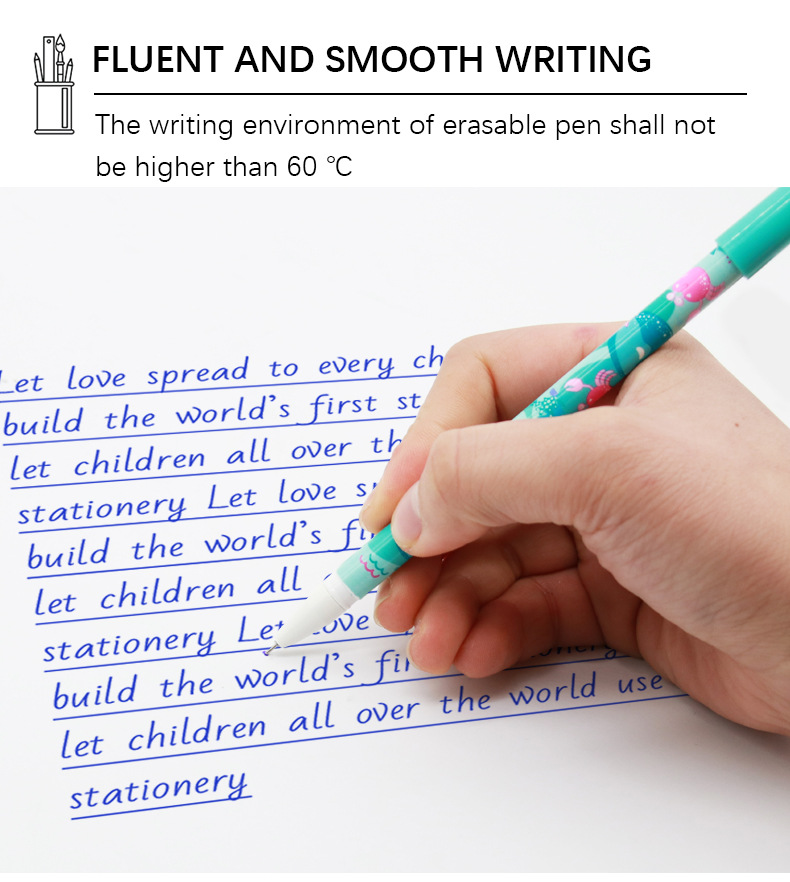 Yalong Cross-border Cute Ocean Dolphin Standard Erasable Pen Gel Pen Office and School Stationery pic 12