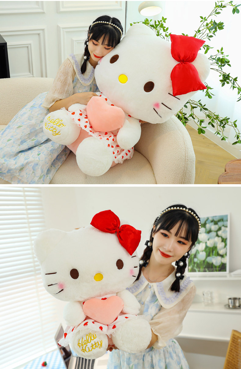 New heart-hugging KT cat doll, gauze dress, hellokitty plush toy, Hello Kitty birthday gift wholesale pic 18