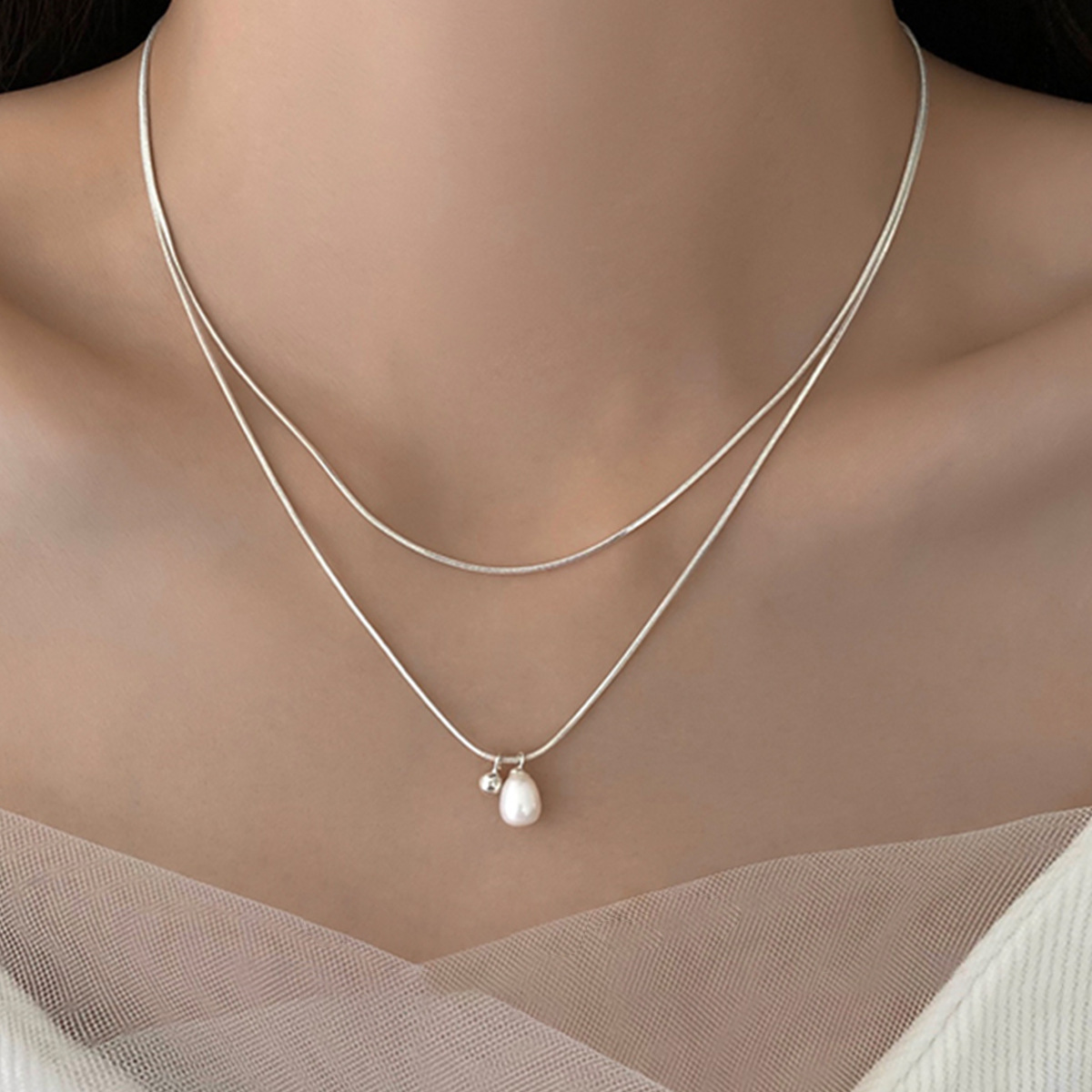 s925纯银珍珠蝴蝶项链女设计感小众高级感不掉色配饰百搭锁骨链潮详情19