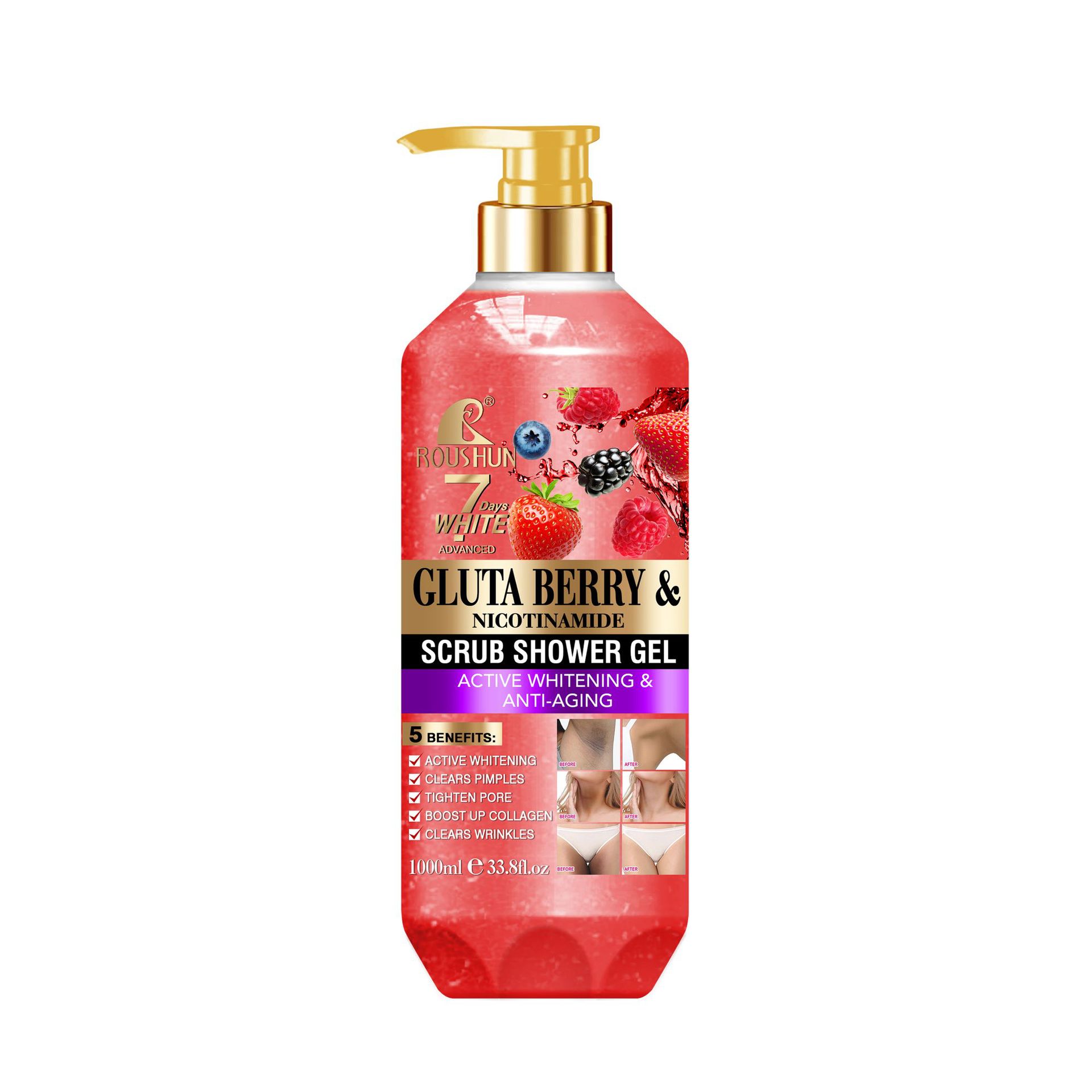 亚马逊ROUSHUN水果派磨砂沐浴露 有CPNP SCPN FDA证书厂家详情2