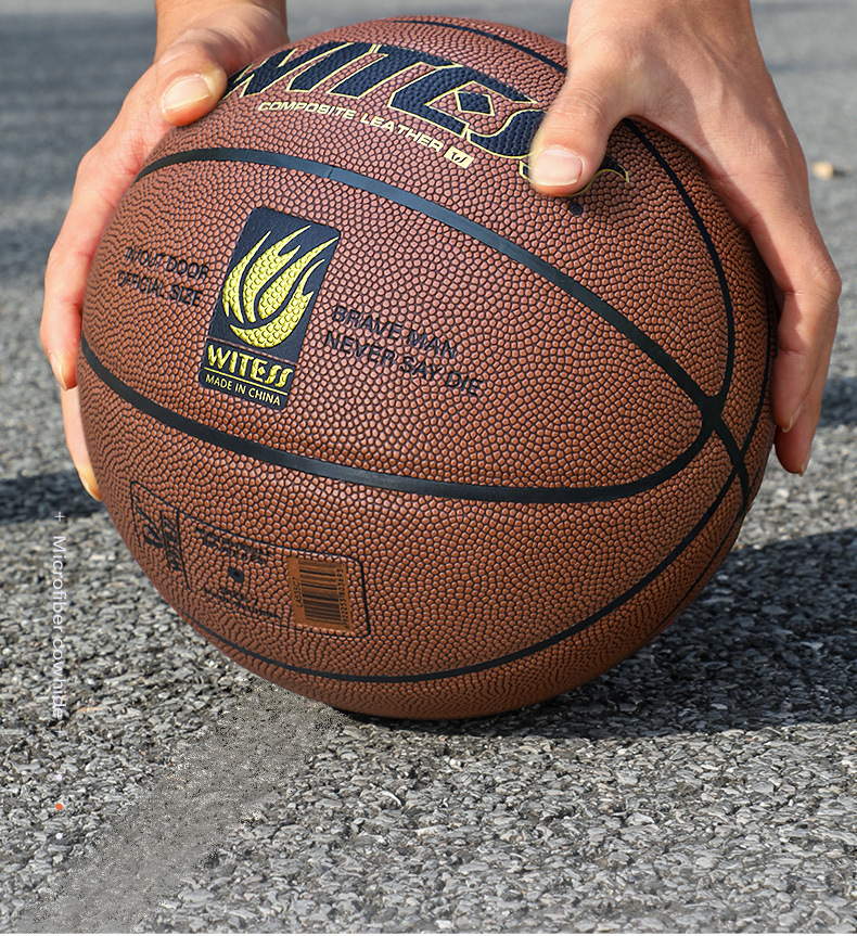WITESS篮球PU室外耐磨5号儿童中小学生7号成人比赛蓝球批发刻字详情9