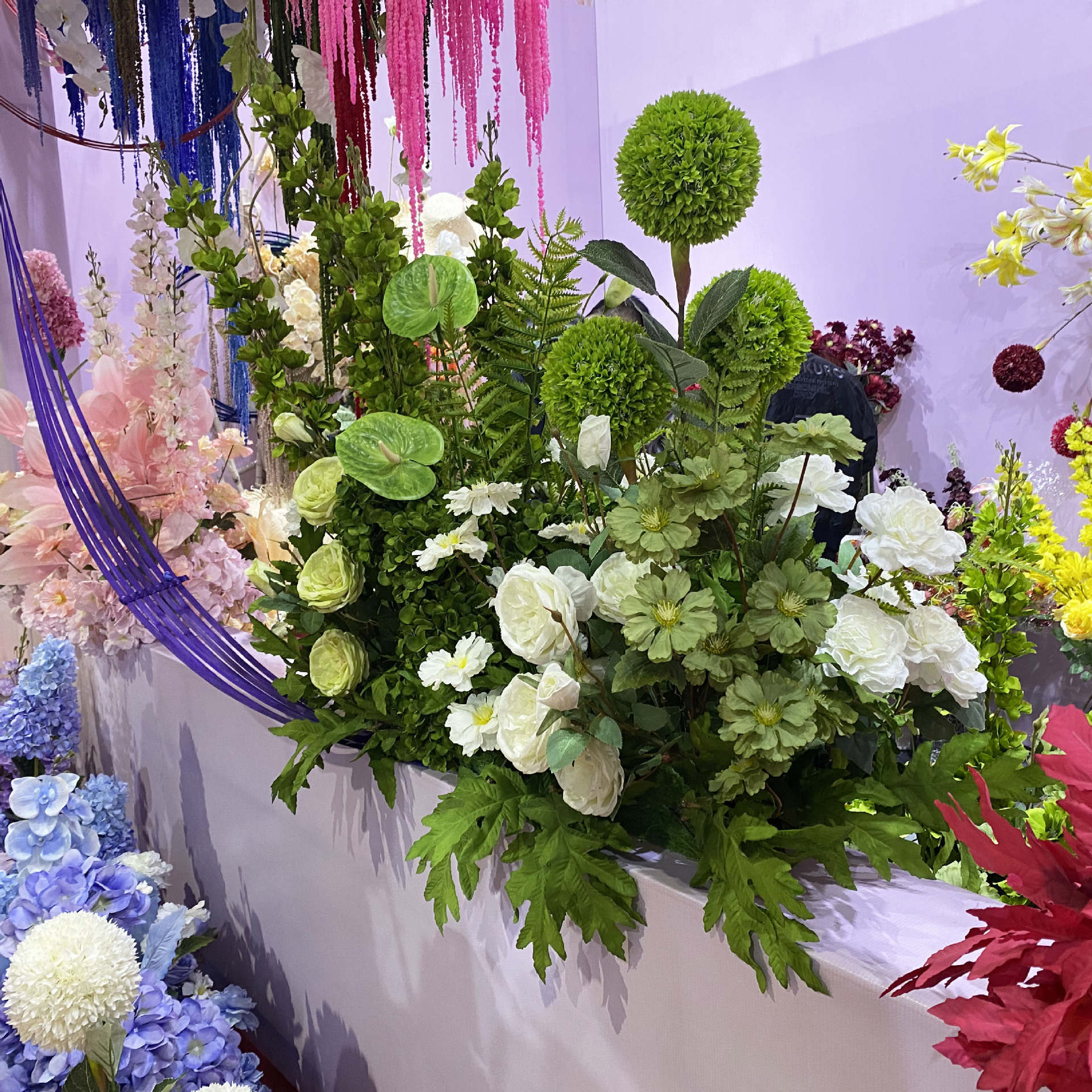 仿真花杆三头玫瑰塑料假花枝31厘米办公文化园艺配件批发详情18