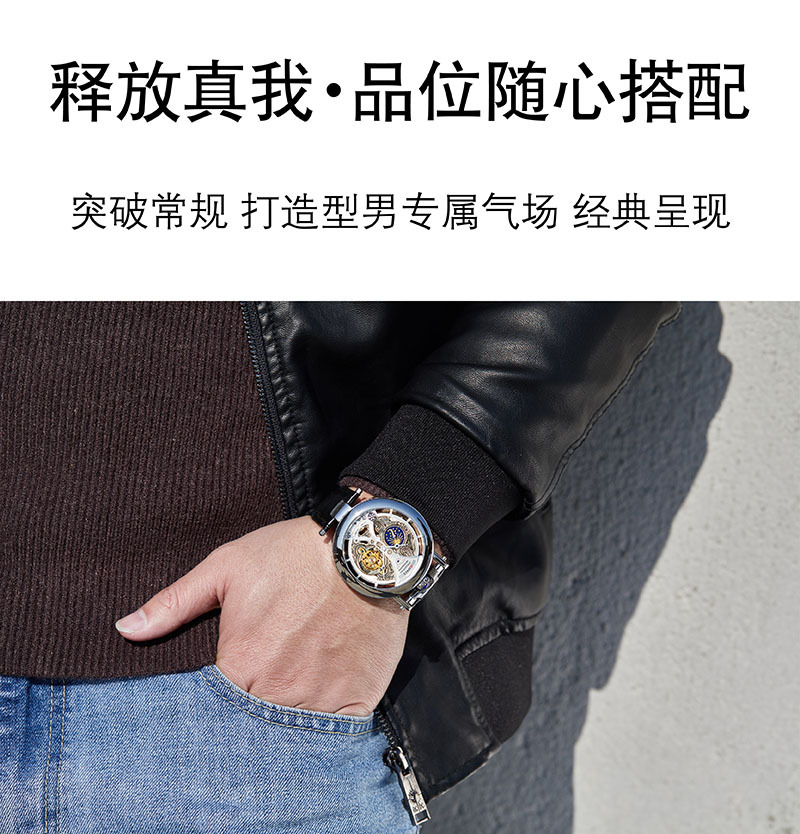 品牌新款跨境热销男士手表高级感防水全自动陀飞轮机械表时尚直播详情14