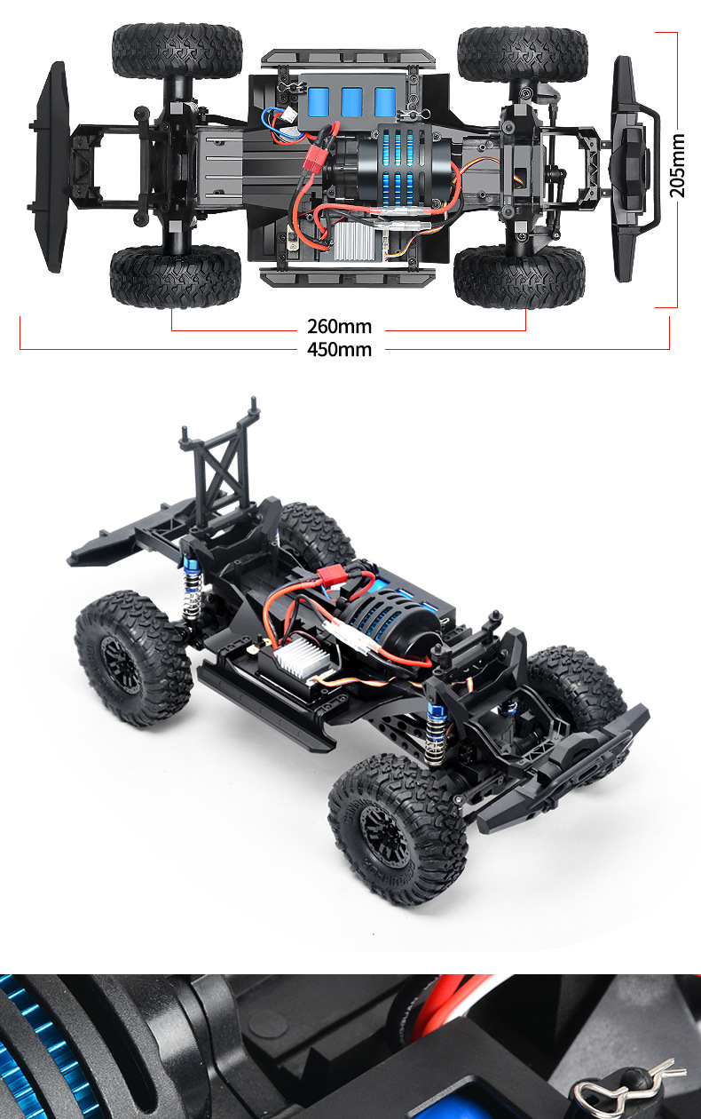 Huangbo full-scale 1:10 remote control four-wheel drive off-road racing car rc remote control car climbing jeep large model toy pic 9