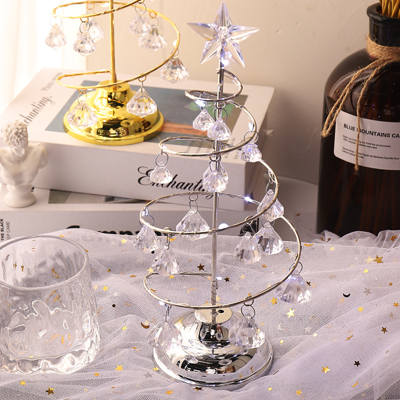 Christmas decorations, gifts, electroplated ironwork trees, LED illuminated crystal Christmas trees, crystal display stands, ornaments, night lights pic 17