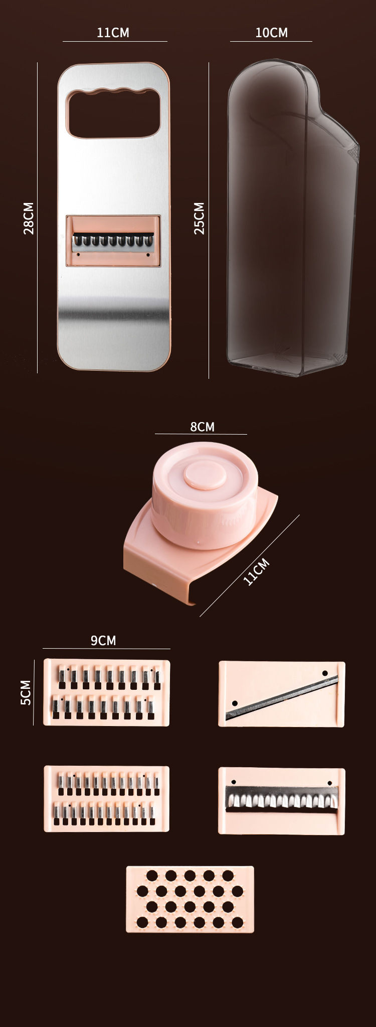 Multi-functional kitchen detachable household potato shreds and vegetable slicer, stainless steel radish and vegetable grater pic 16