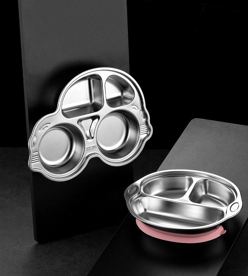 儿童餐盘304不锈钢盘卡通宝宝家用幼儿园卡通盘子316分格餐盘批发详情19