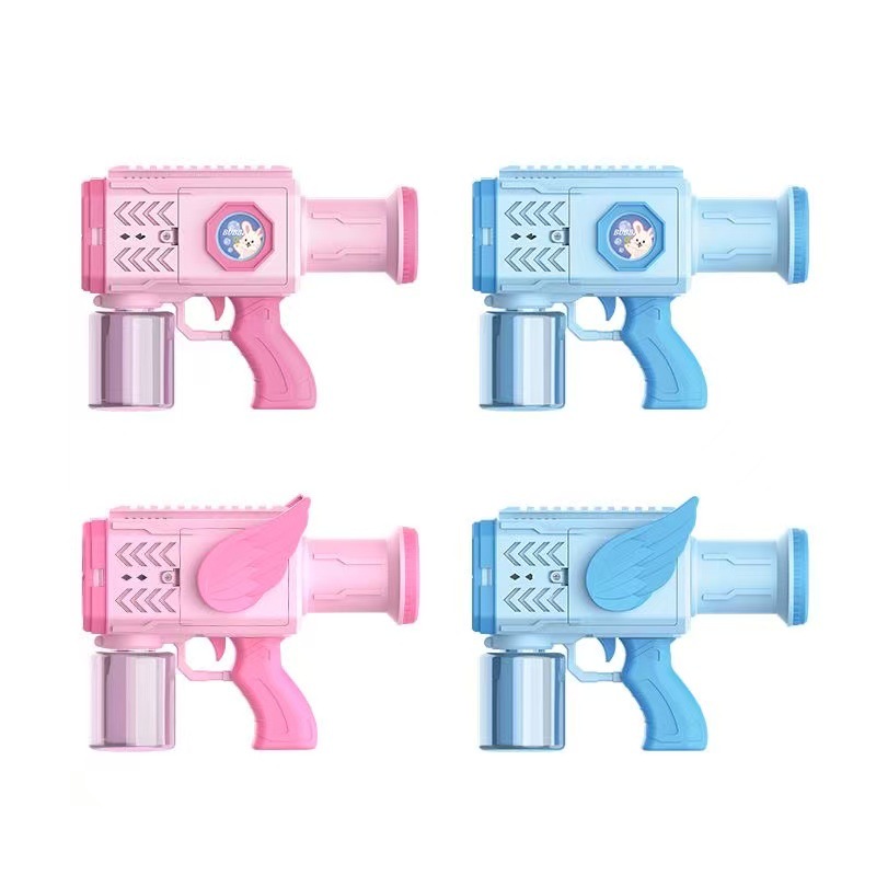 The 2025 new 32-hole rocket launcher bubble machine, fully automatic handheld Gatling wedding electric bubble gun, is placed on the ground pic 9