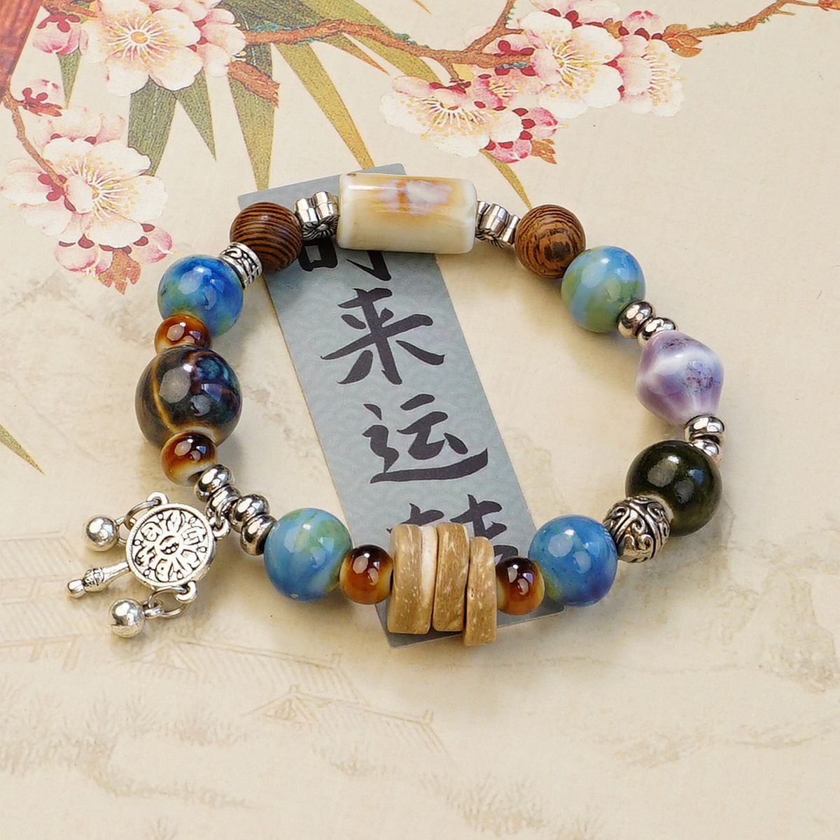 Jingdezhen ceramic beaded bracelets, Chinese-style retro summer accessories, live-streaming wholesale supply pic 3