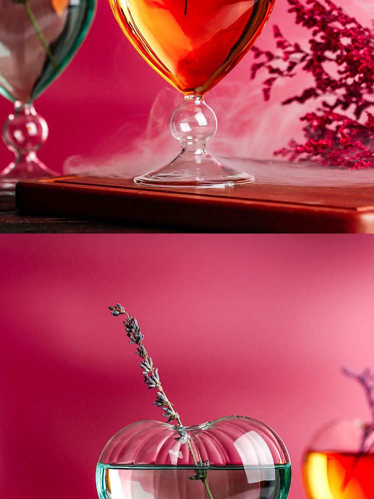 ins popular heart-shaped cocktail cup, personalized bar juice cup, creative Japanese glass wine glass, tall glass pic 13